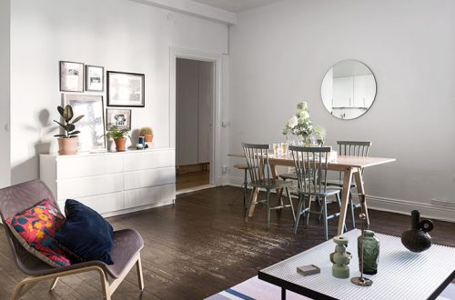 Historiska Hem - appartamento a Stoccolma - zona living con vista disimpegno